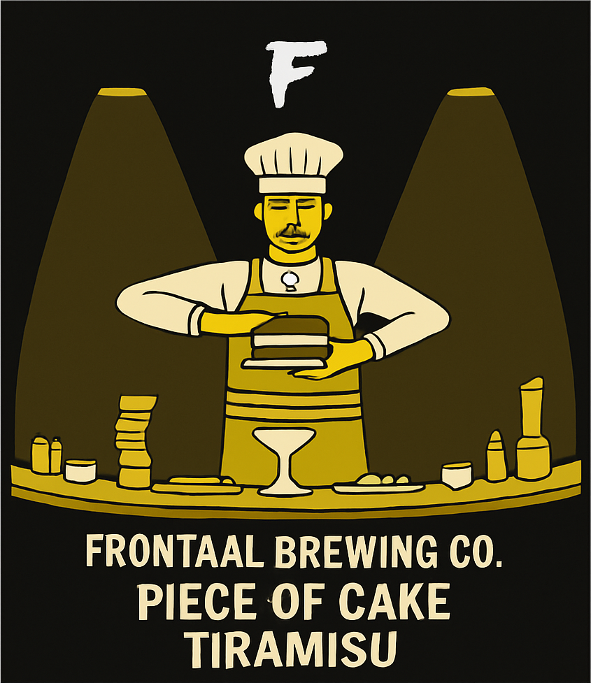 Etiket van Frontaal Piece Of Cake Tiramisu