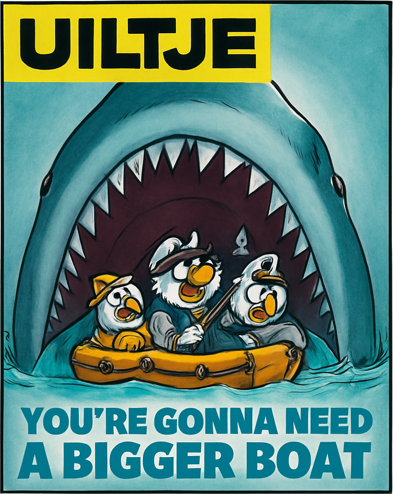 Etiket van Uiltje You're gonna need a Bigger Boat