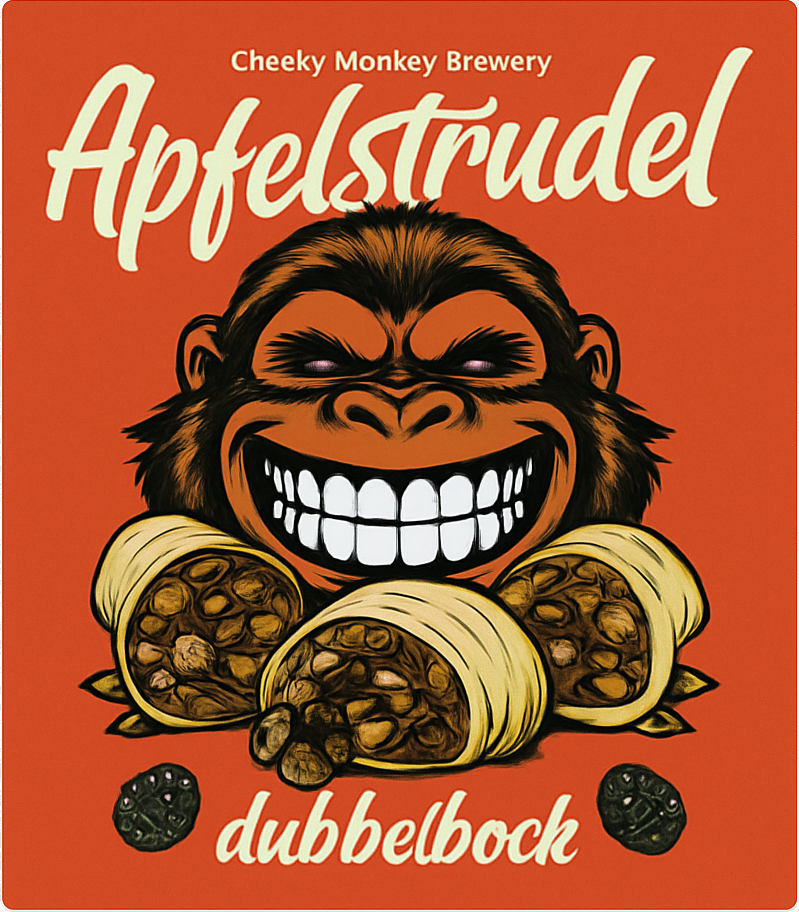 Etiket van Guilty Monkey Apfelstrüdel Dubbelbock