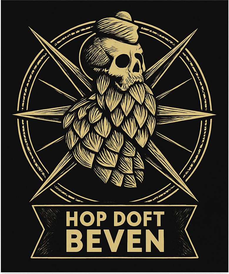 Etiket van Engelbertus Hop Doet Beven Rum BA