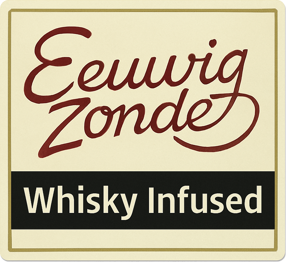 Etiket van Eeuwig Zonde Whiskey Infused