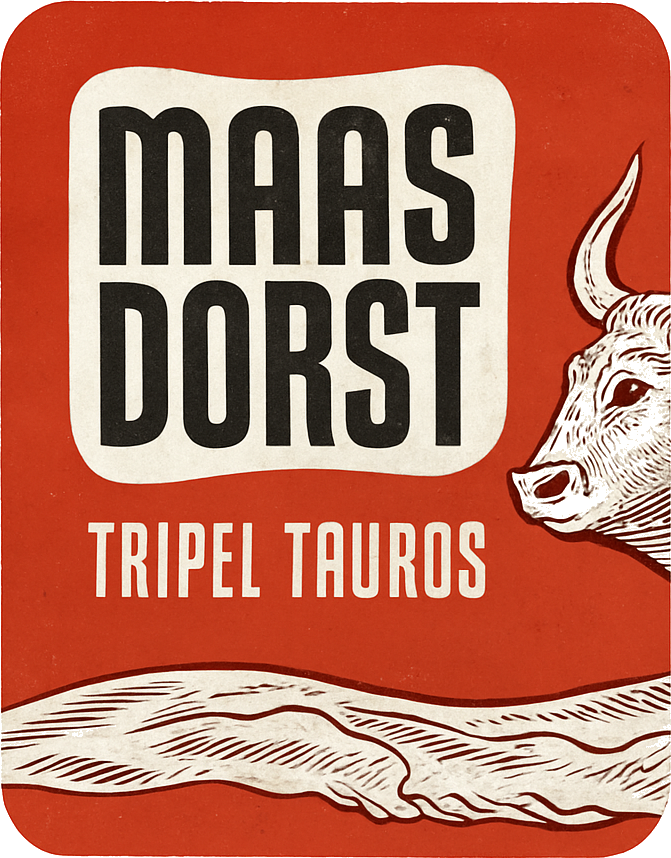 Etiket van Maasdorst Tripel Tauros