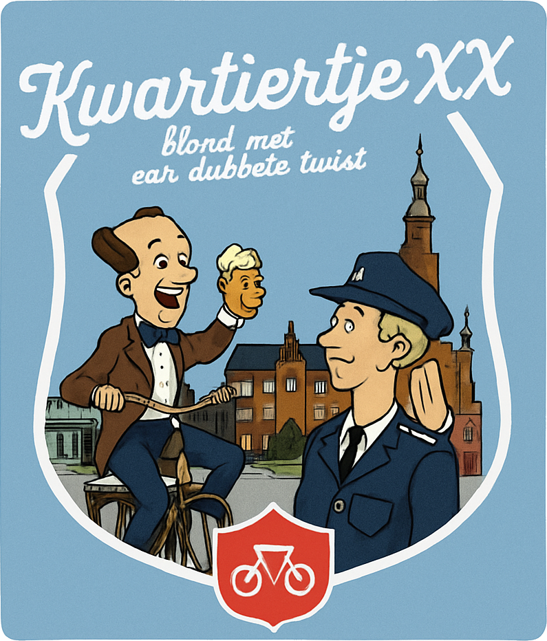 Etiket van Leidsch Bier Kwartiertje XX
