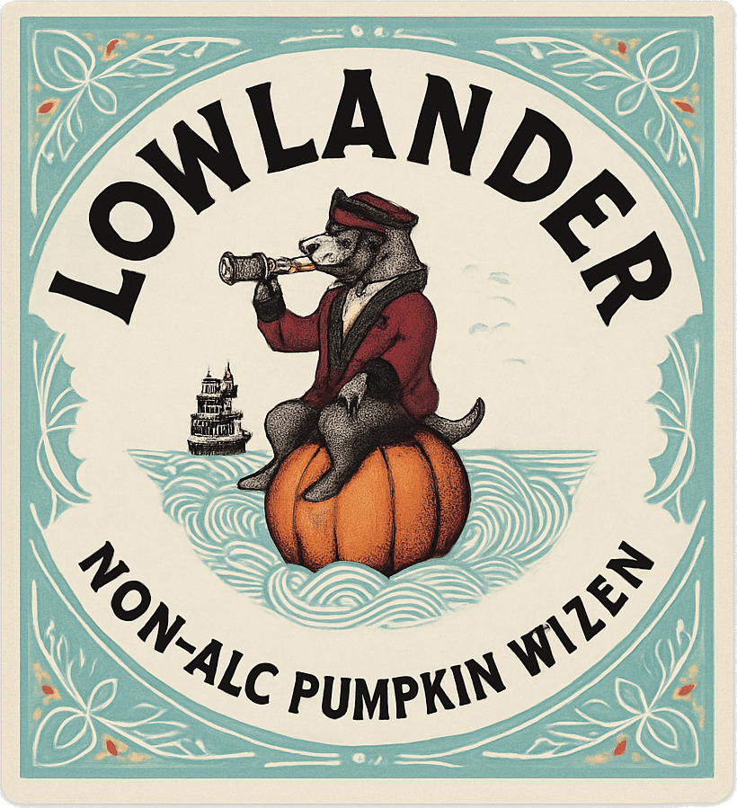 Etiket van Lowlander Non-Alc Pumpkin Weizen