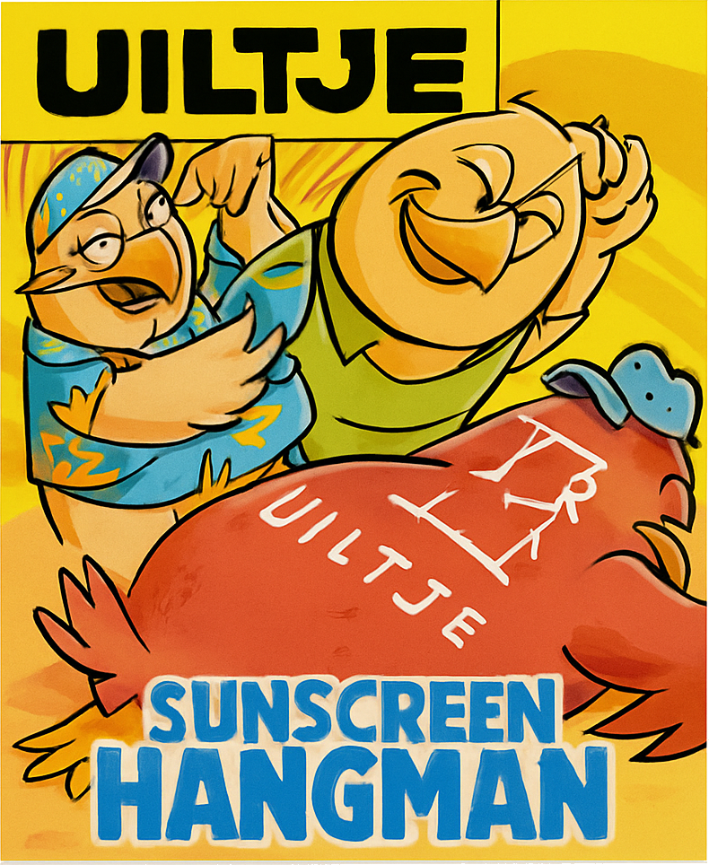 Etiket van Uiltje Sunscreen Hangman