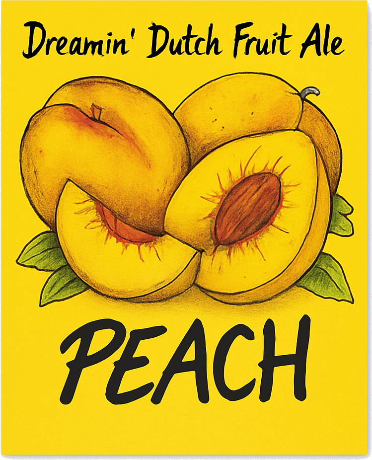 Etiket van Fruity Monkey Peach