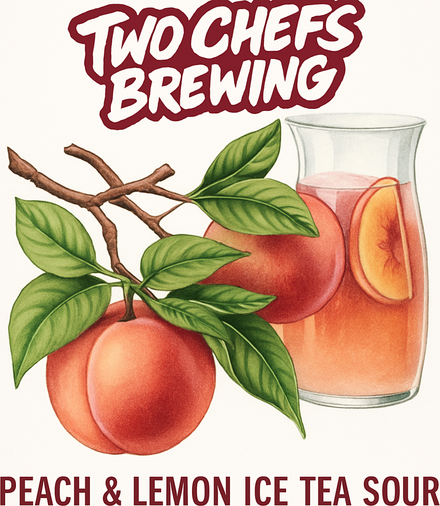 Etiket van Two Chefs Peach & Lemon Ice Tea Sour