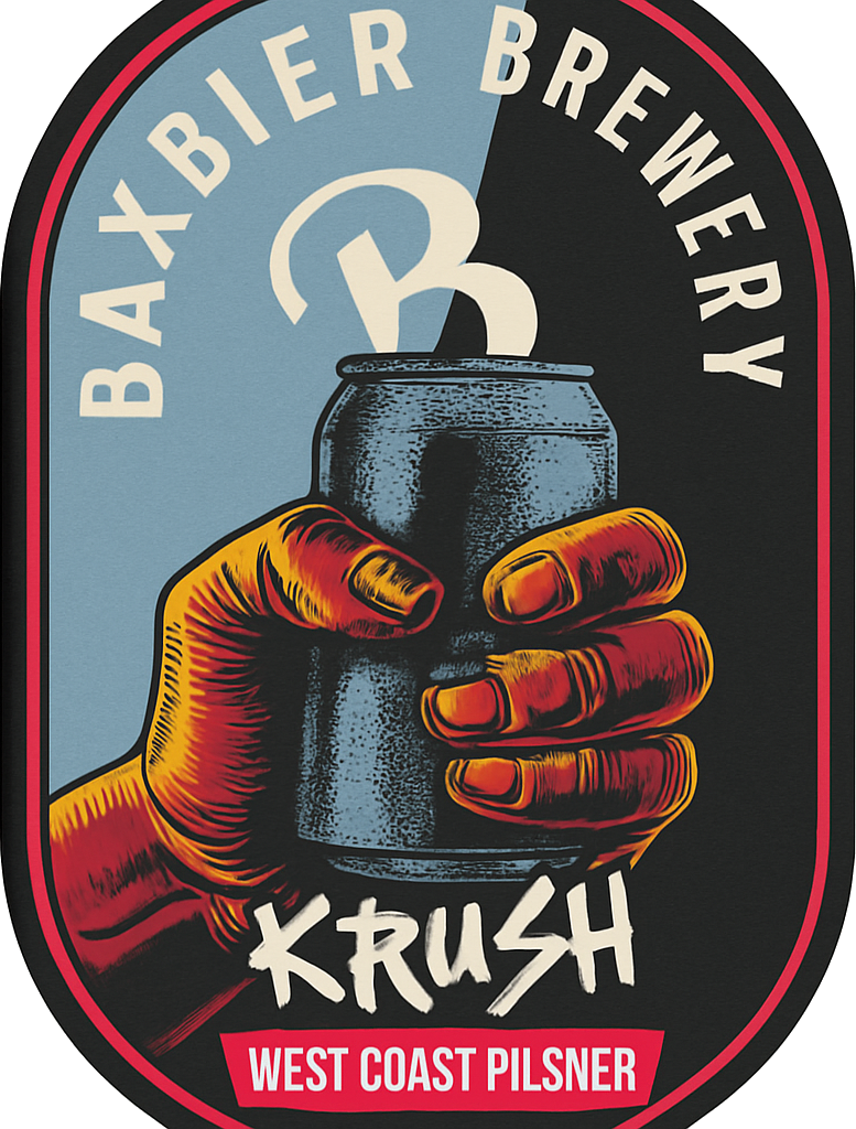Etiket van Baxbier KRUSH