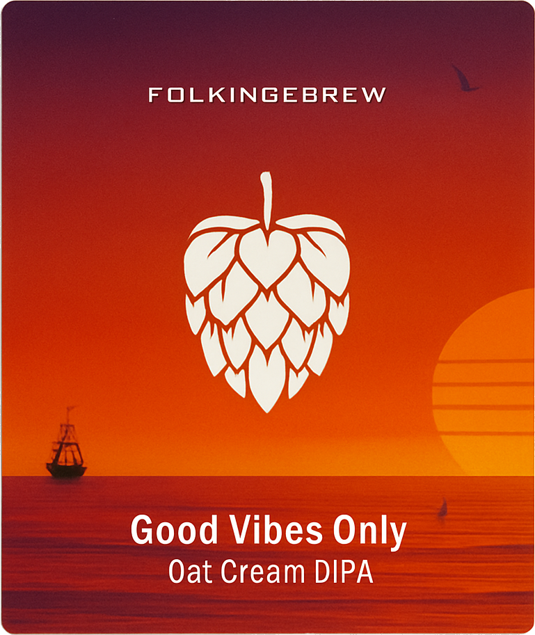 Etiket van Folkingebrew Good Vibes Only