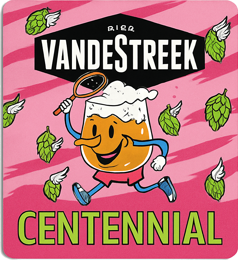 Etiket van vandeStreek Centennial Fresh Hop West Coast IPA