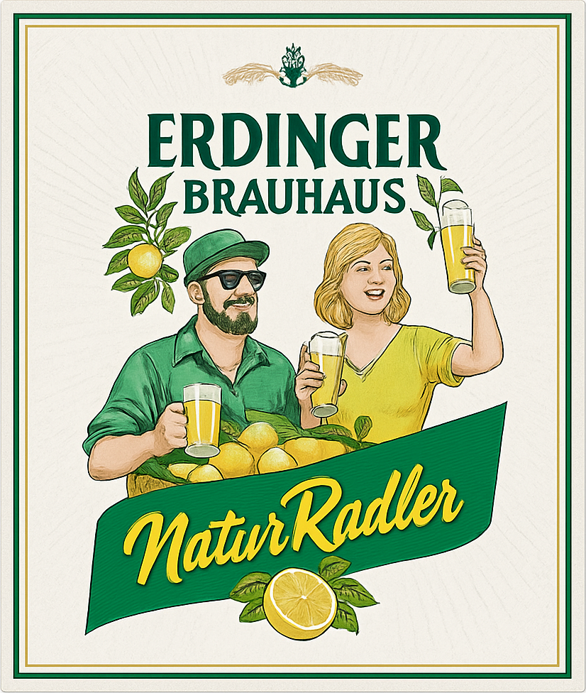 Etiket van Erdinger Brauhaus Natur Radler