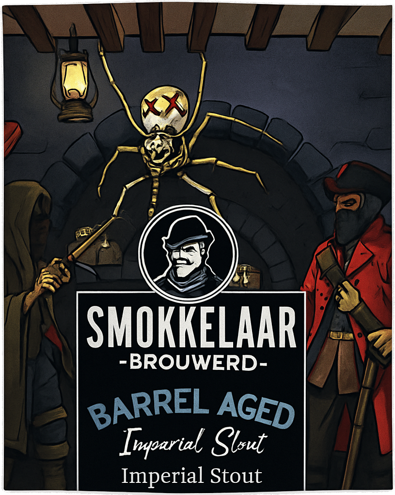 Etiket van De Smokkelaar Imperial Stout BA Bourbon Whiskey