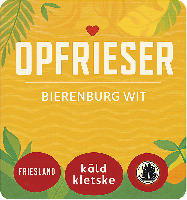 Etiket van Opfrieser Bierenburg Wit