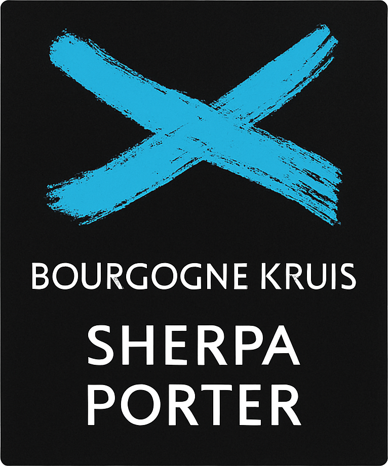 Etiket van Bourgogne Kruis Sherpa Porter