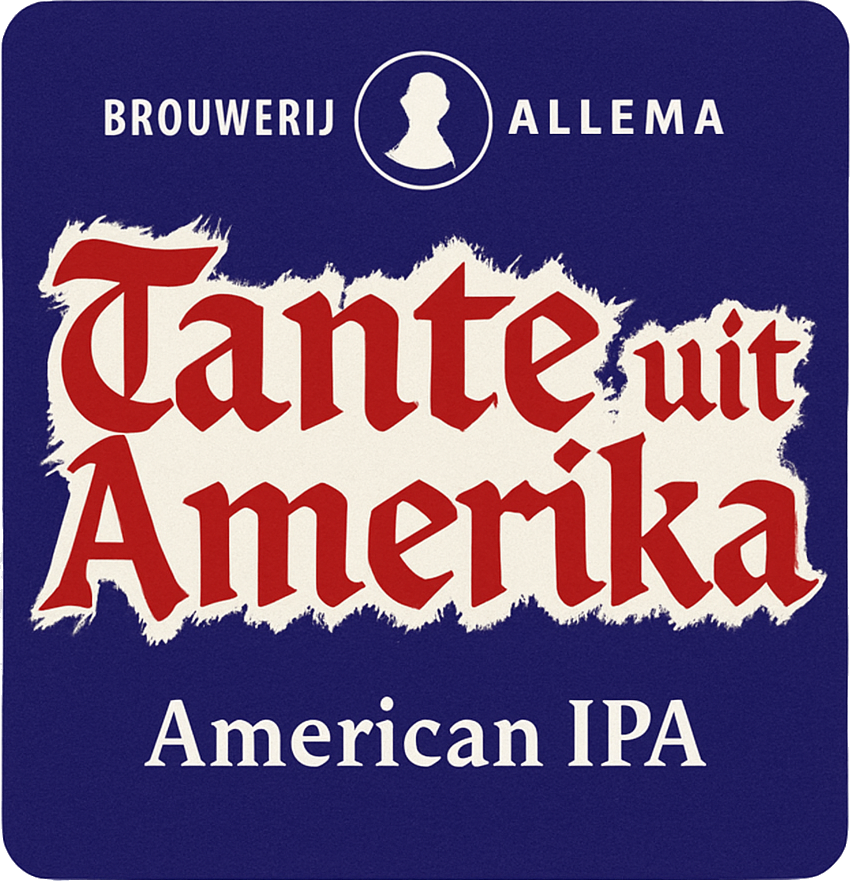 Etiket van Allema Tante uit Amerika