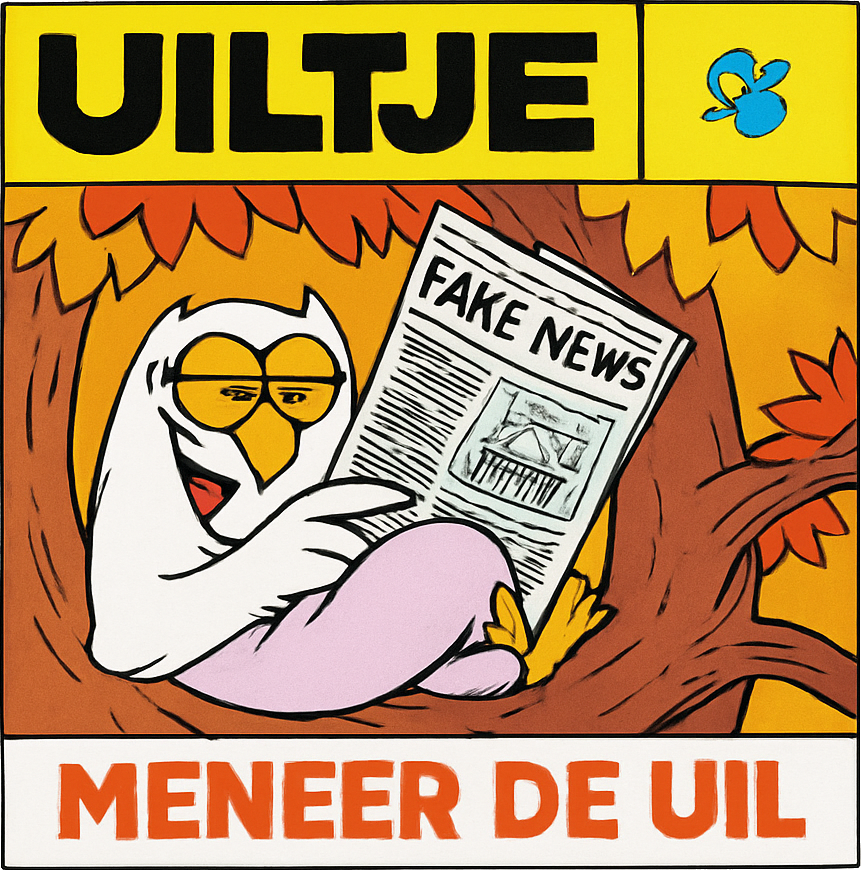 Etiket van Uiltje Meneer de Uil BA Cognac
