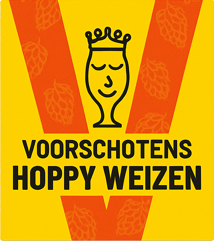 Etiket van Voorschotens Hoppy Weizen