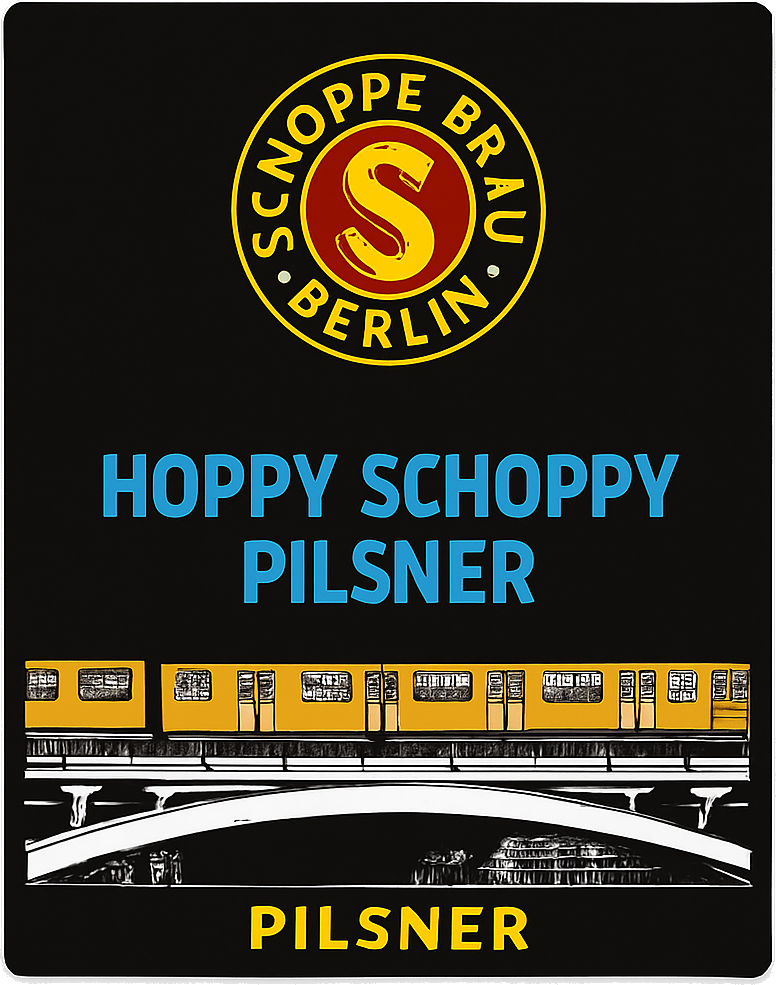 Etiket van Hoppy Schoppy Pilsner