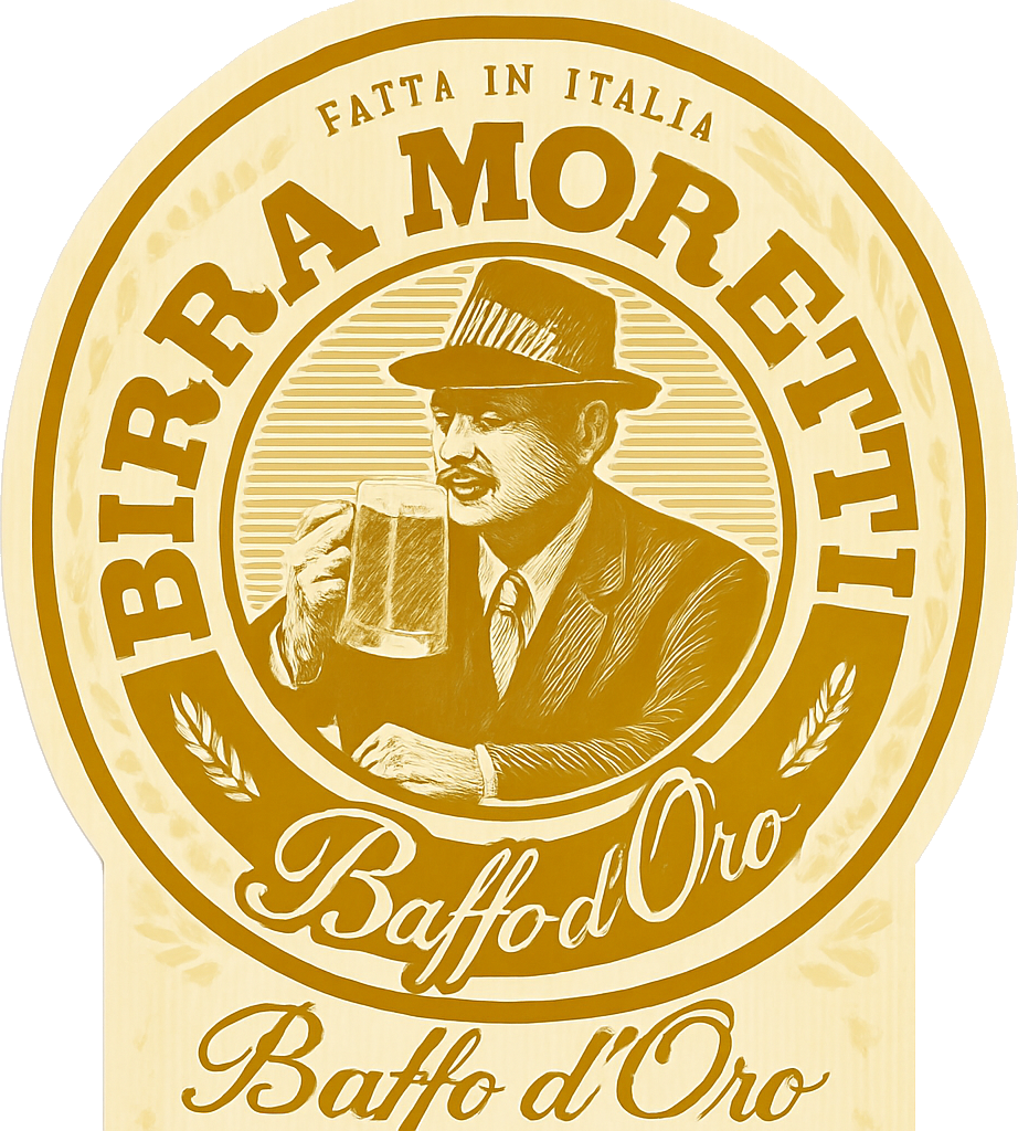 Etiket van Birra Moretti Baffo d'Oro