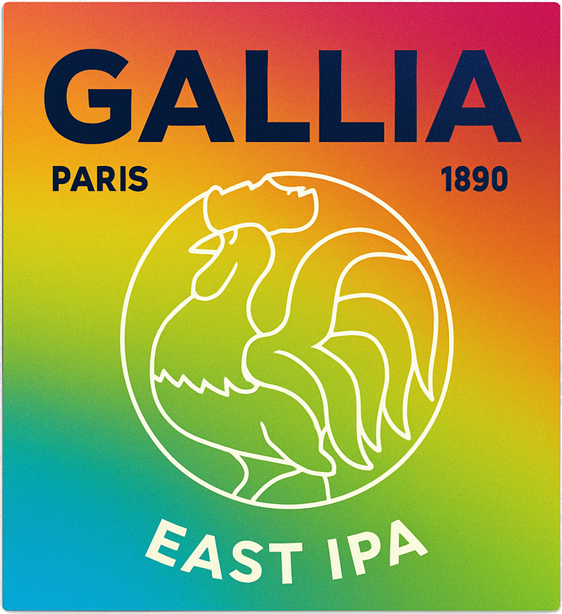 Etiket van Gallia East IPA