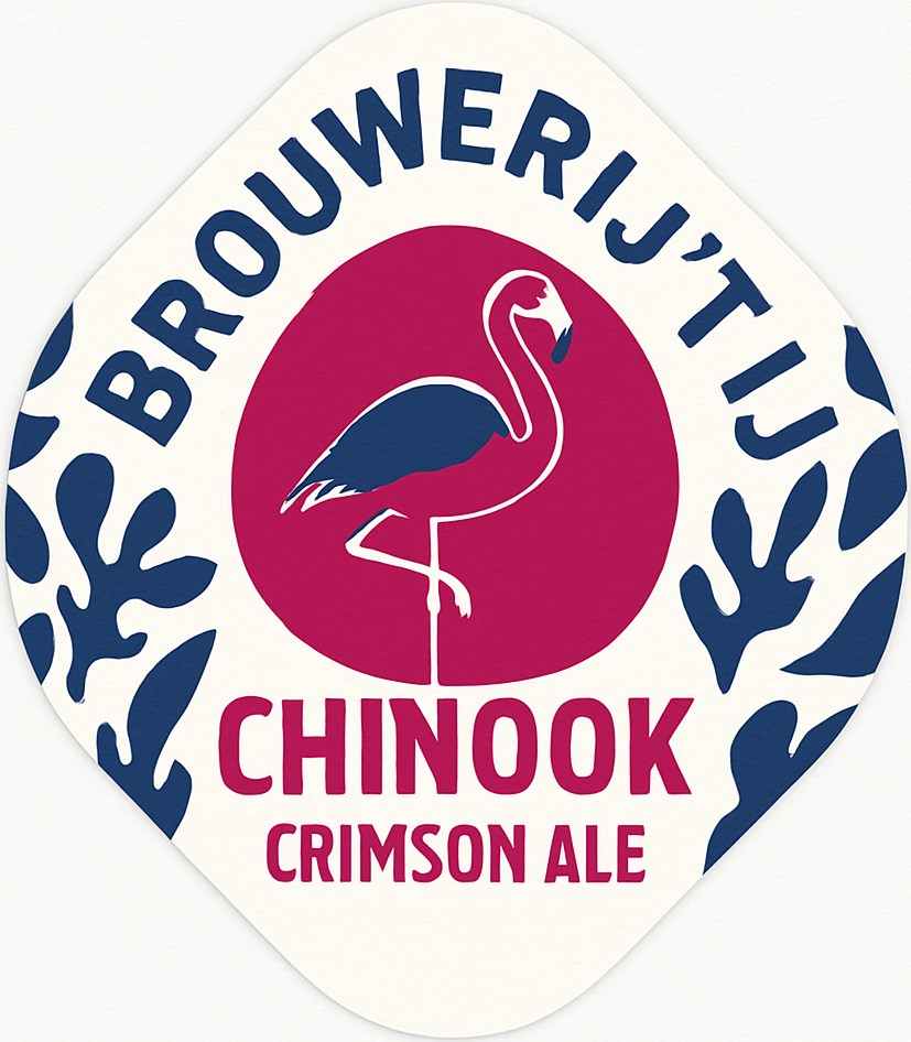 Etiket van IJ Chinook Crimson Ale