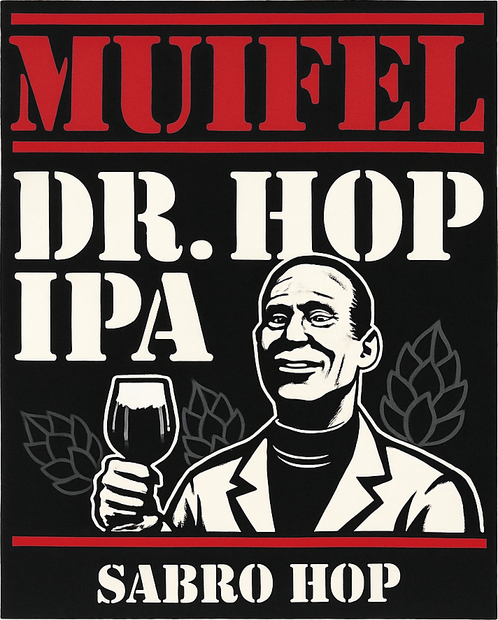 Etiket van Muifel Dr. Hop IPA Sabro