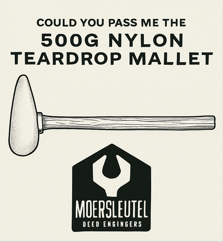 Etiket van Moersleutel 500G Nylon Teardrop Mallet