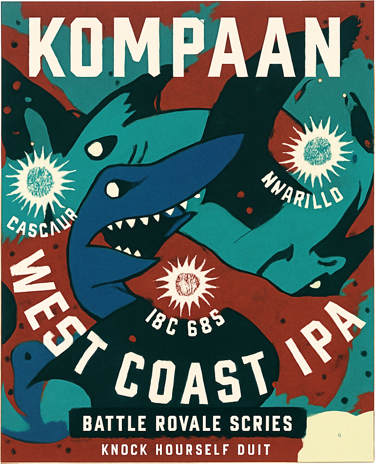 Etiket van Kompaan Battle Royale #2: West Coast IPA