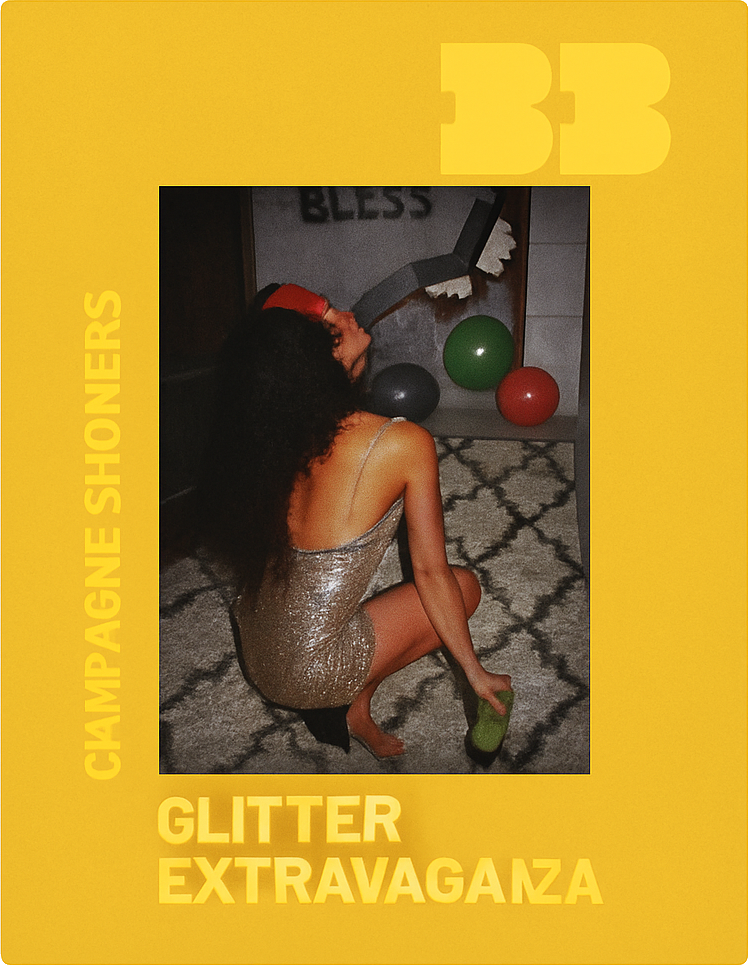 Etiket van Dutch Bargain Champagne Showers Glitter Extravaganza