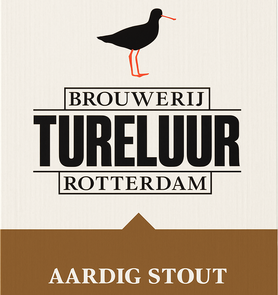 Etiket van Tureluur Aardig Stout