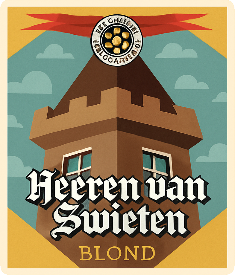 Etiket van 12 Stuyvers Heeren van Swieten