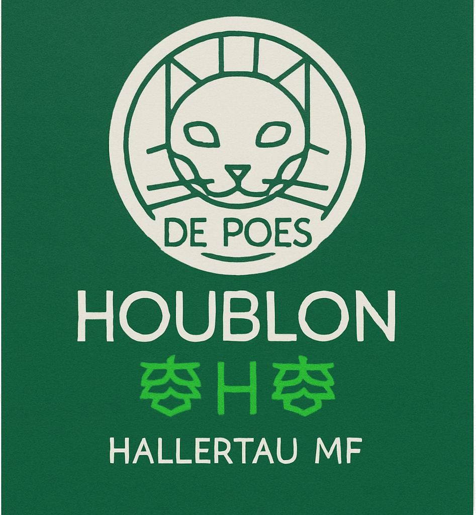 Etiket van De Poes Houblon Hallertau