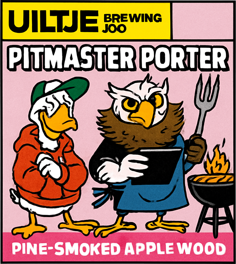 Etiket van Uiltje Pitmaster Porter