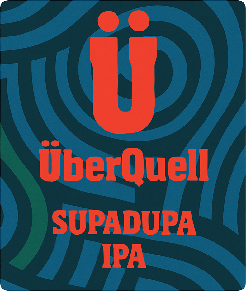 Etiket van Uberquell Supadupa IPA