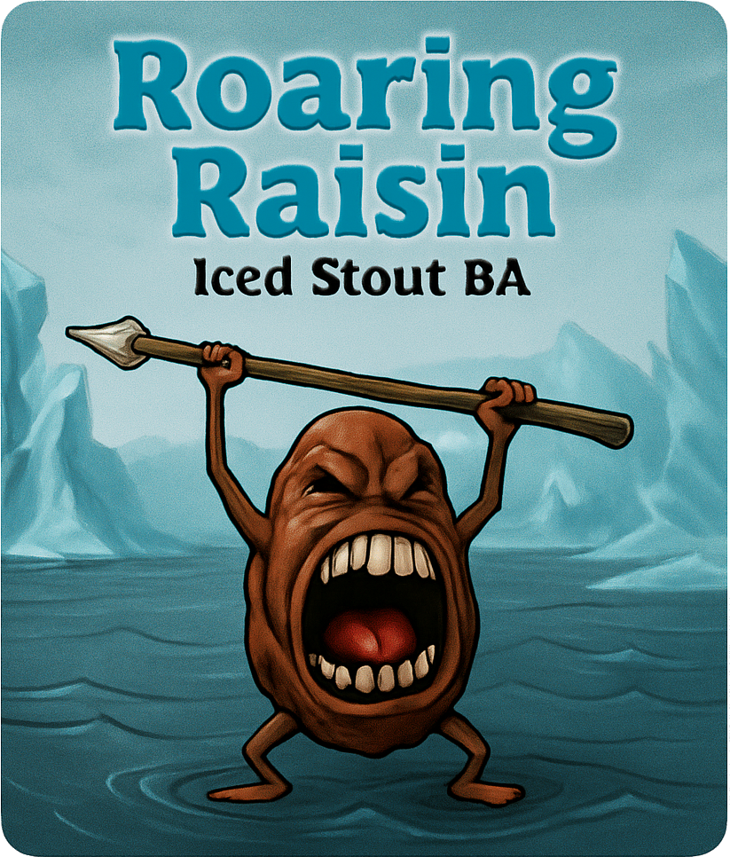 Etiket van Emelisse Roaring Raisin Iced Stout BA