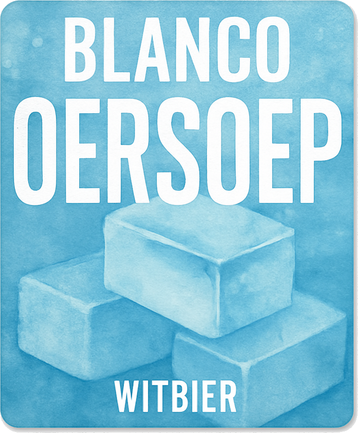 Etiket van Oersoep Blanco
