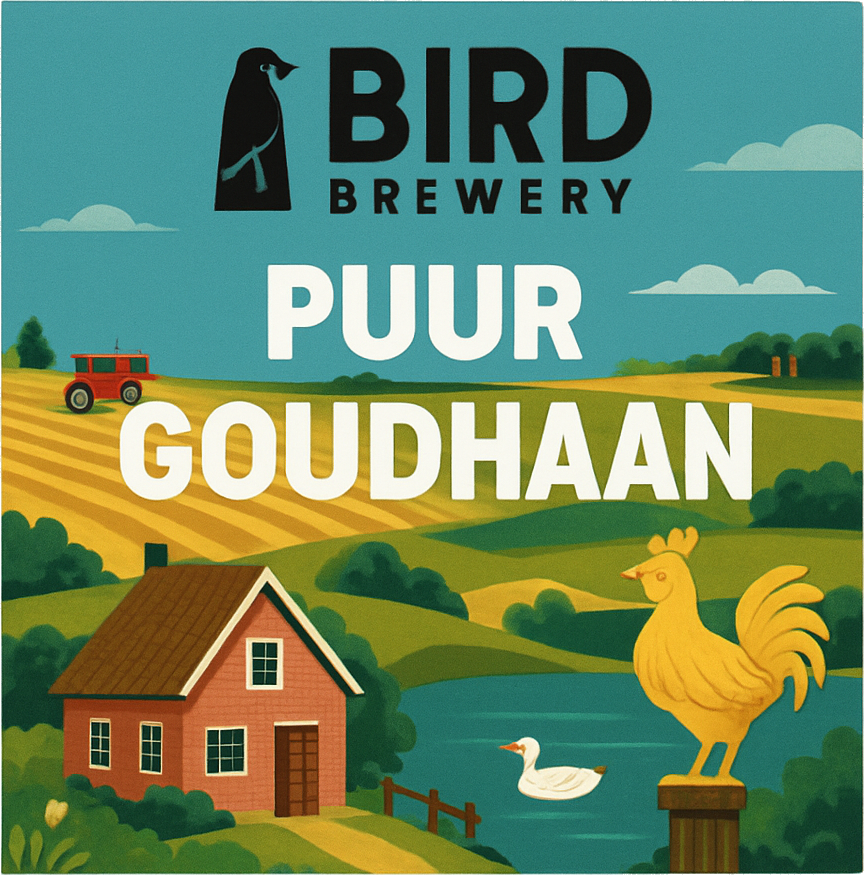 Etiket van Bird Puur Goudhaan