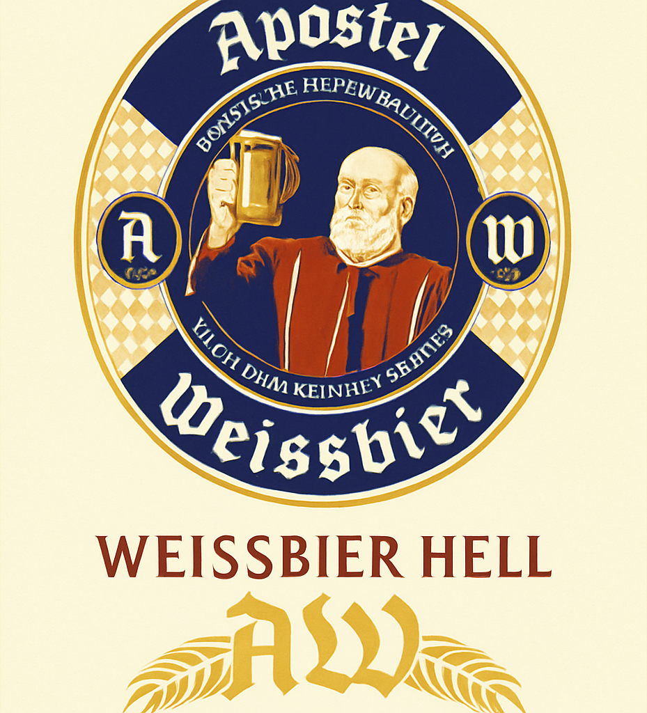 Etiket van Apostel Weissbier Hell