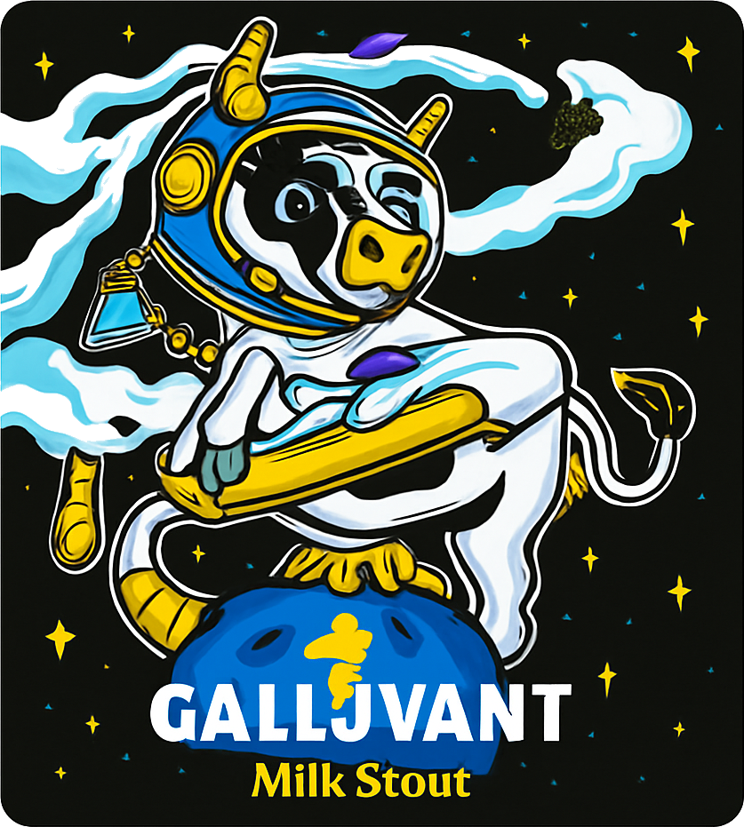 Etiket van Gallivant Space Cow