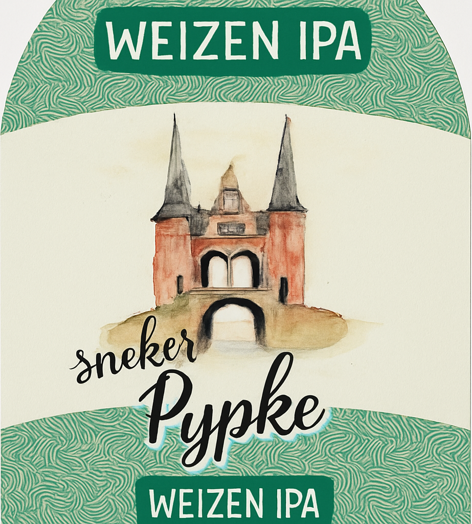 Etiket van Sneker Pykpe Weizen IPA