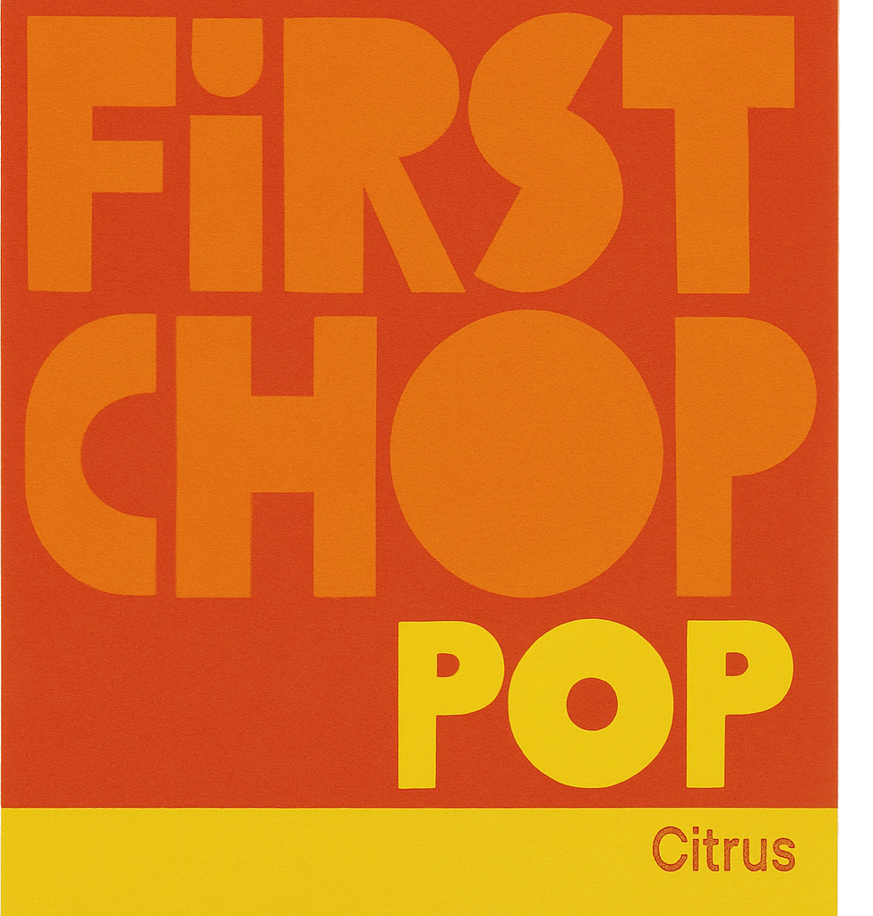 Etiket van First Chop POP