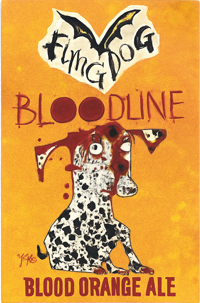 Etiket van Flying Dog Blood Orange Ale