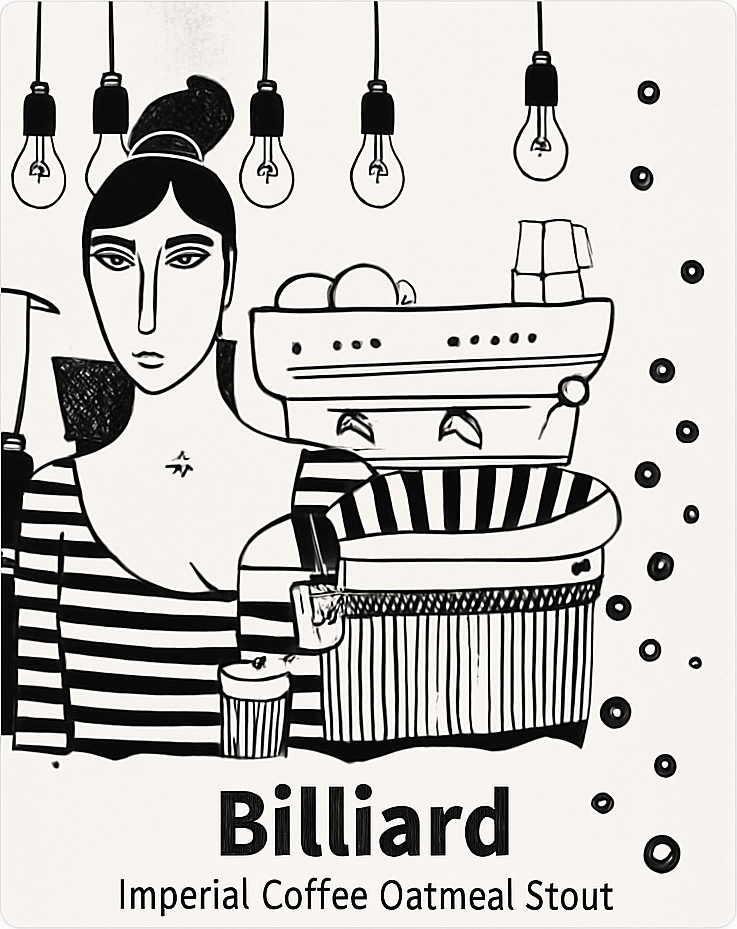 Etiket van Frontaal Billiard