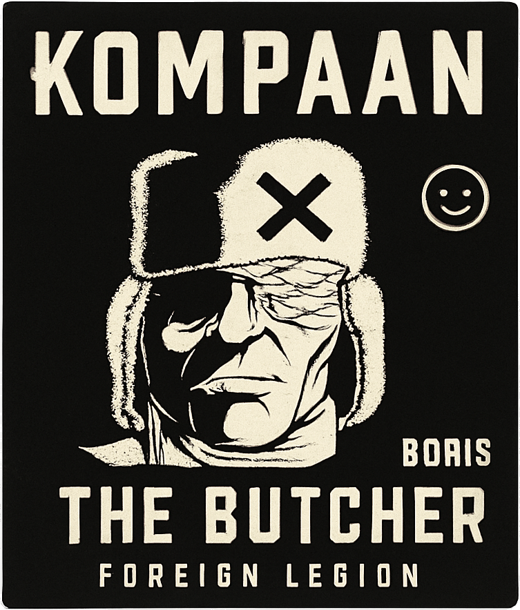 Etiket van Kompaan Boris The Butcher