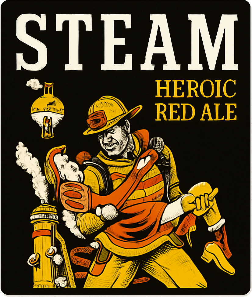 Etiket van Steamworks Heroica Red Ale