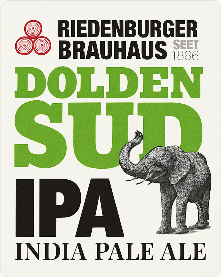 Etiket van Riedenburger Dolden Sud IPA