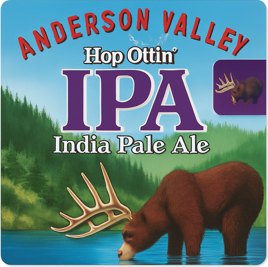 Etiket van Anderson Valley Hop Ottin