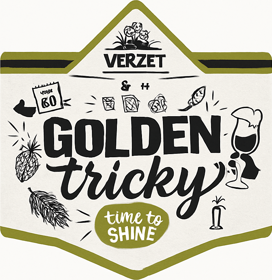 Etiket van Brouwerij 'T Verzet Golden Tricky