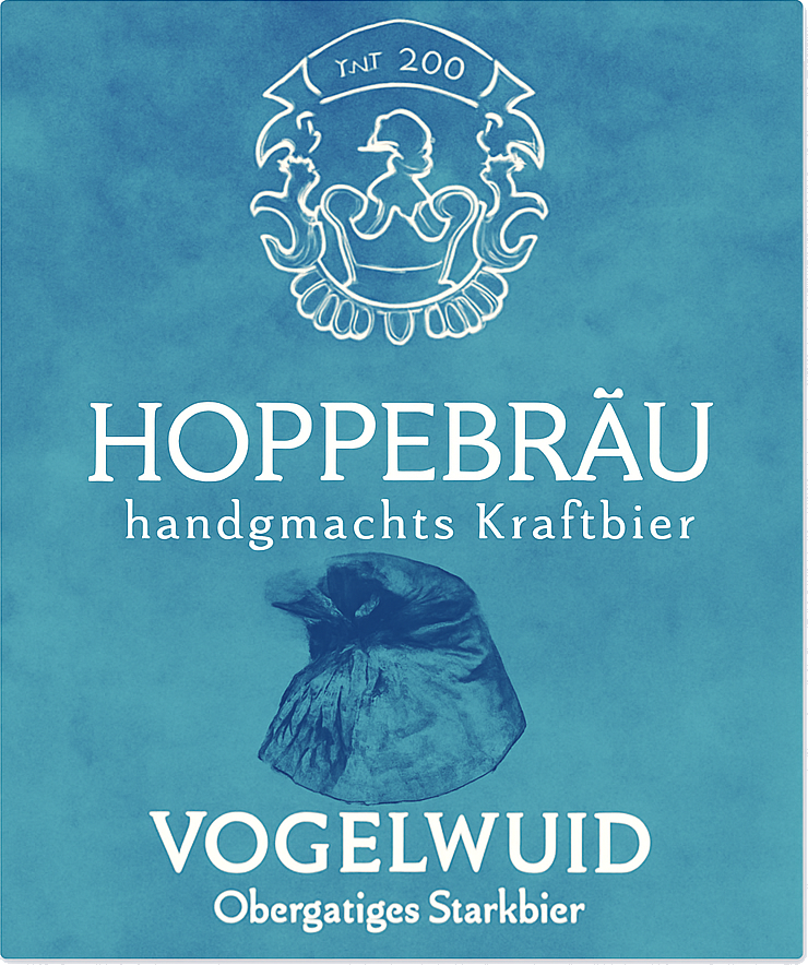 Etiket van Hoppebrau Vogelwuid
