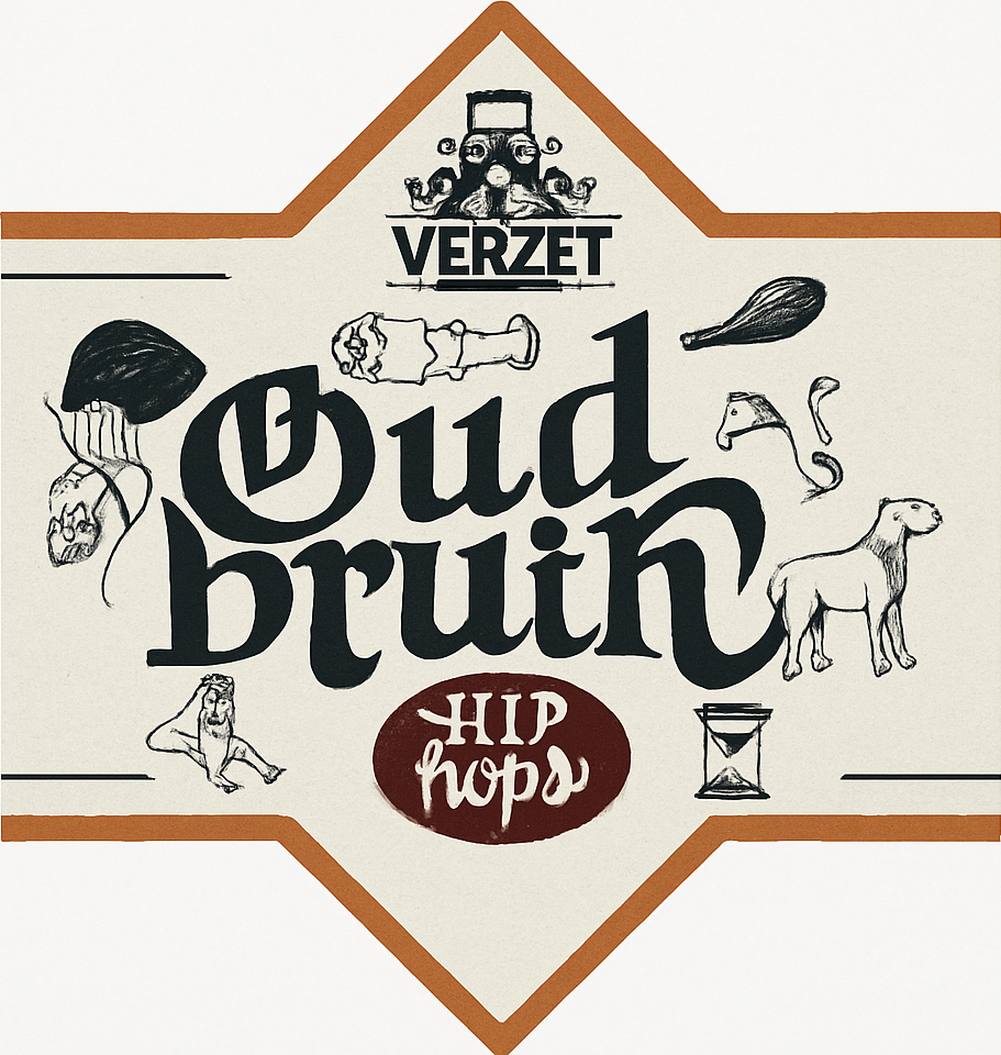 Etiket van 'T Verzet Oud Bruin